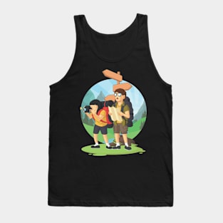 Backpacker Boy and Girl Enjoying Vacation Tank Top